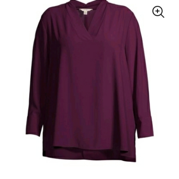 Terra & Sky Women's Plus Size V-Neck Tunic Top wit - Picture 6 of 6